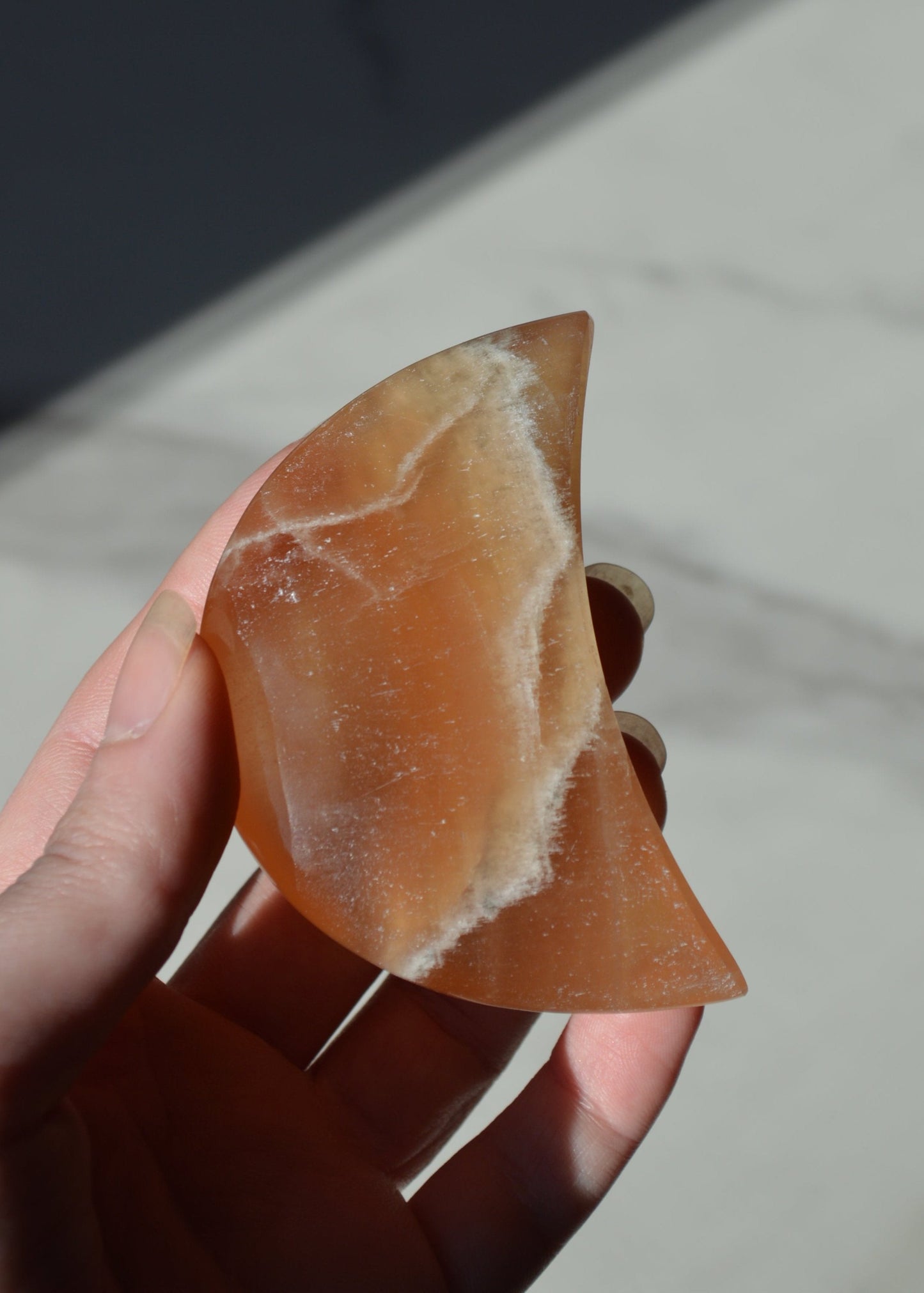 Large Crystal Moon Carving