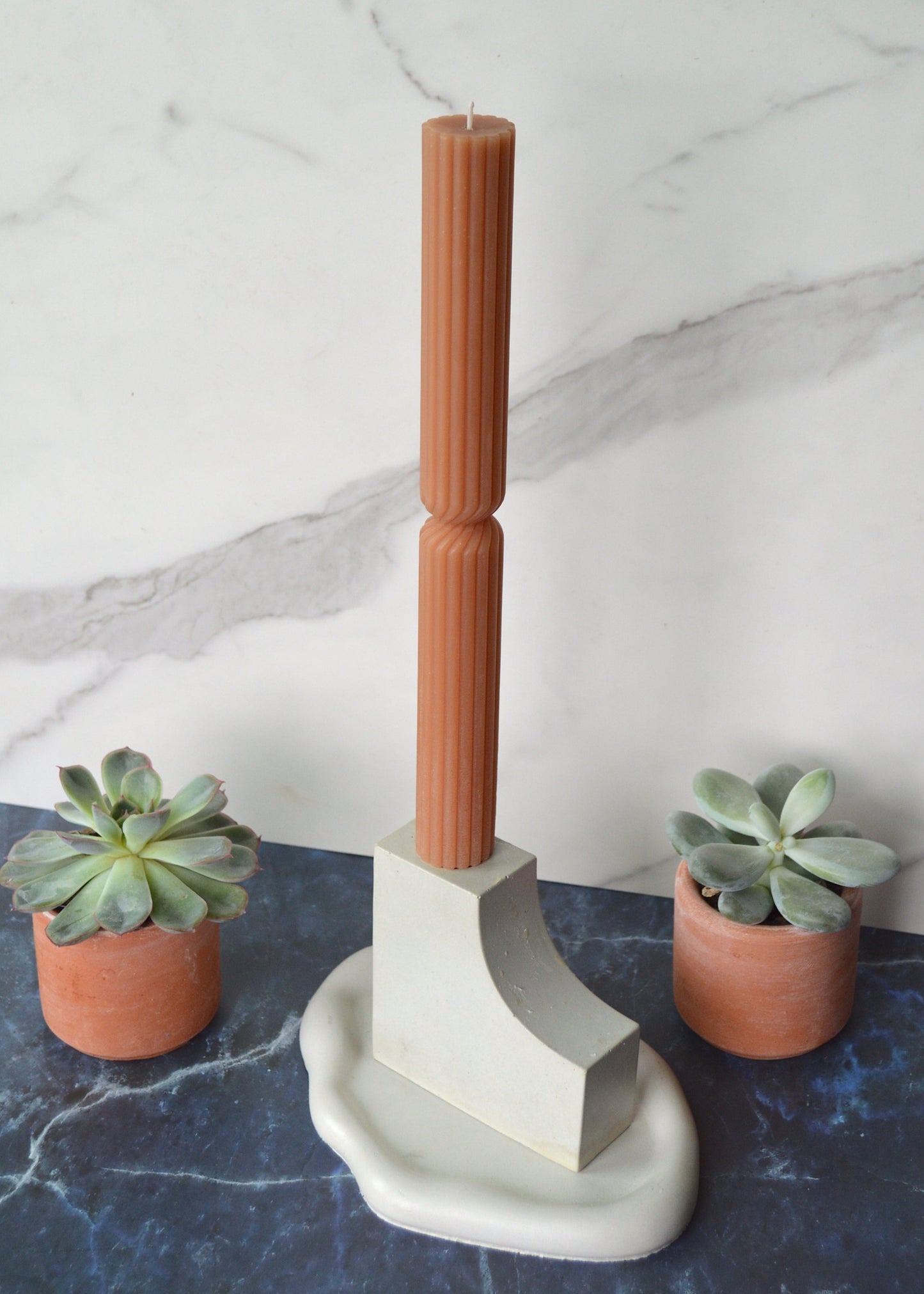 Pillar Beeswax Candlesticks - Set of 2