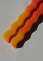 Wavy Beeswax Candlesticks - Set of 2