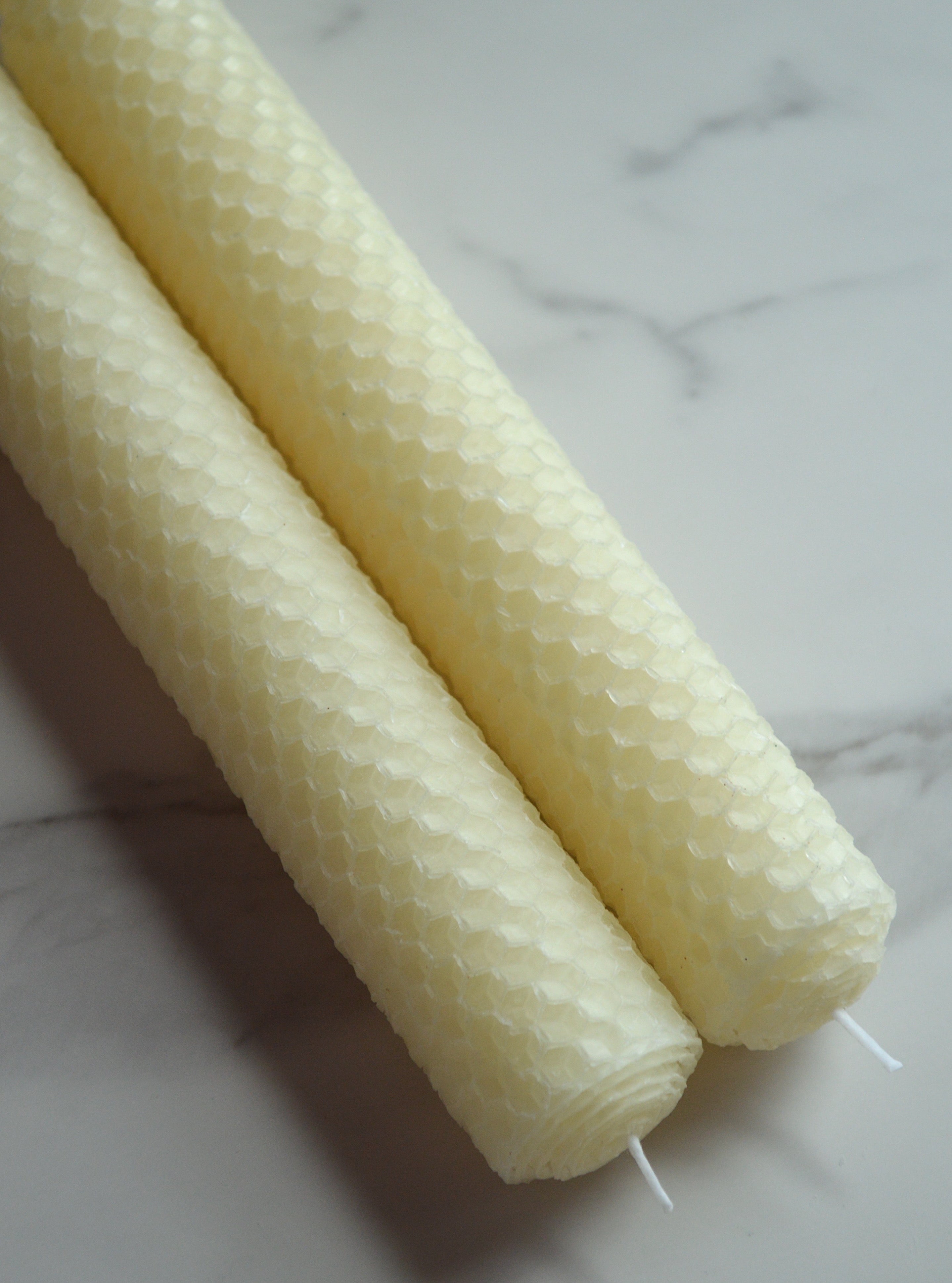 Hand Rolled Beeswax Candlesticks - Set of 2