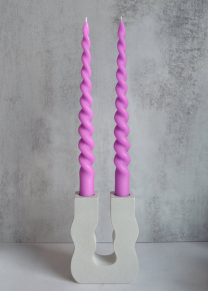 Spiral Beeswax Candlesticks - Set of 2