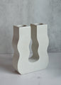 Wavy Concrete Double Candlestick Holder