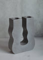 Wavy Concrete Double Candlestick Holder