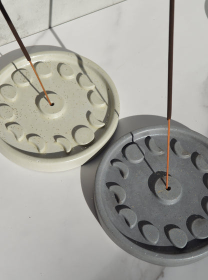 Moon Phase Concrete Incense Holder