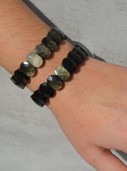 Gold Sheen Obsidian Bracelet