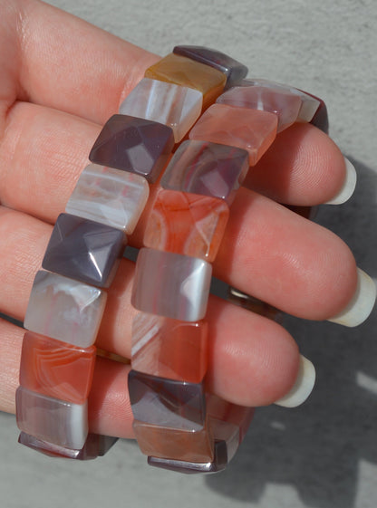Red Striped Agate Bracelet