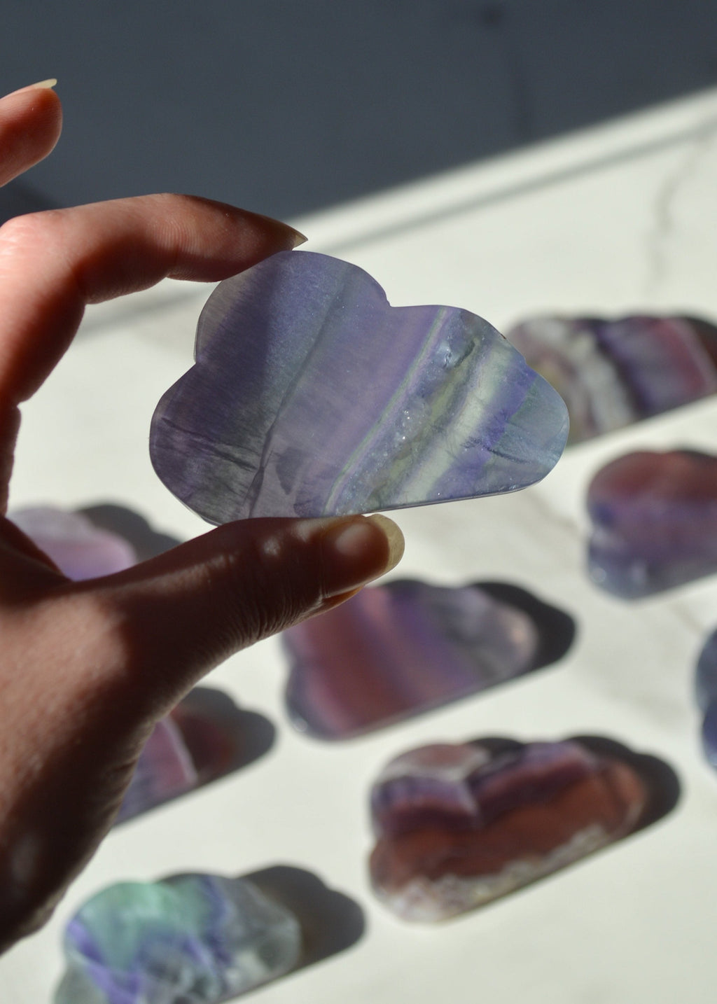 Natural Fluorite Cloud Carving