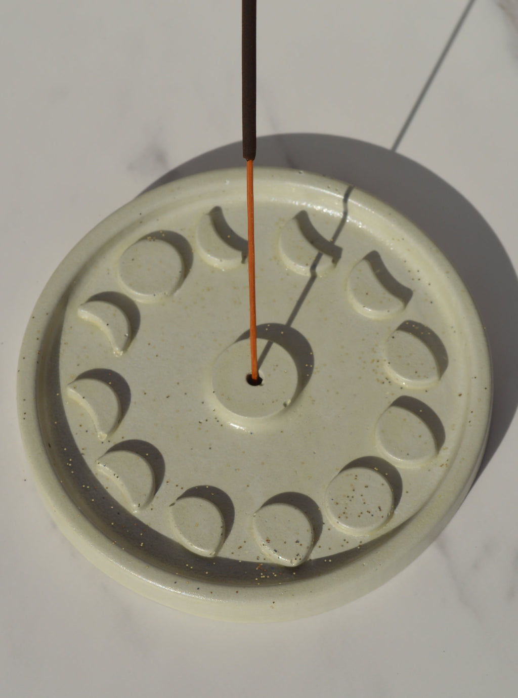 Moon Phase Concrete Incense Holder