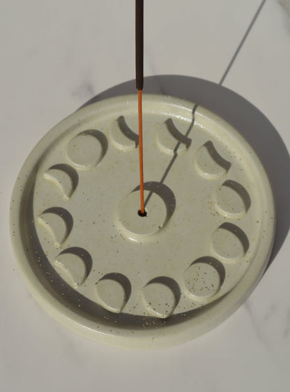 Moon Phase Concrete Incense Holder