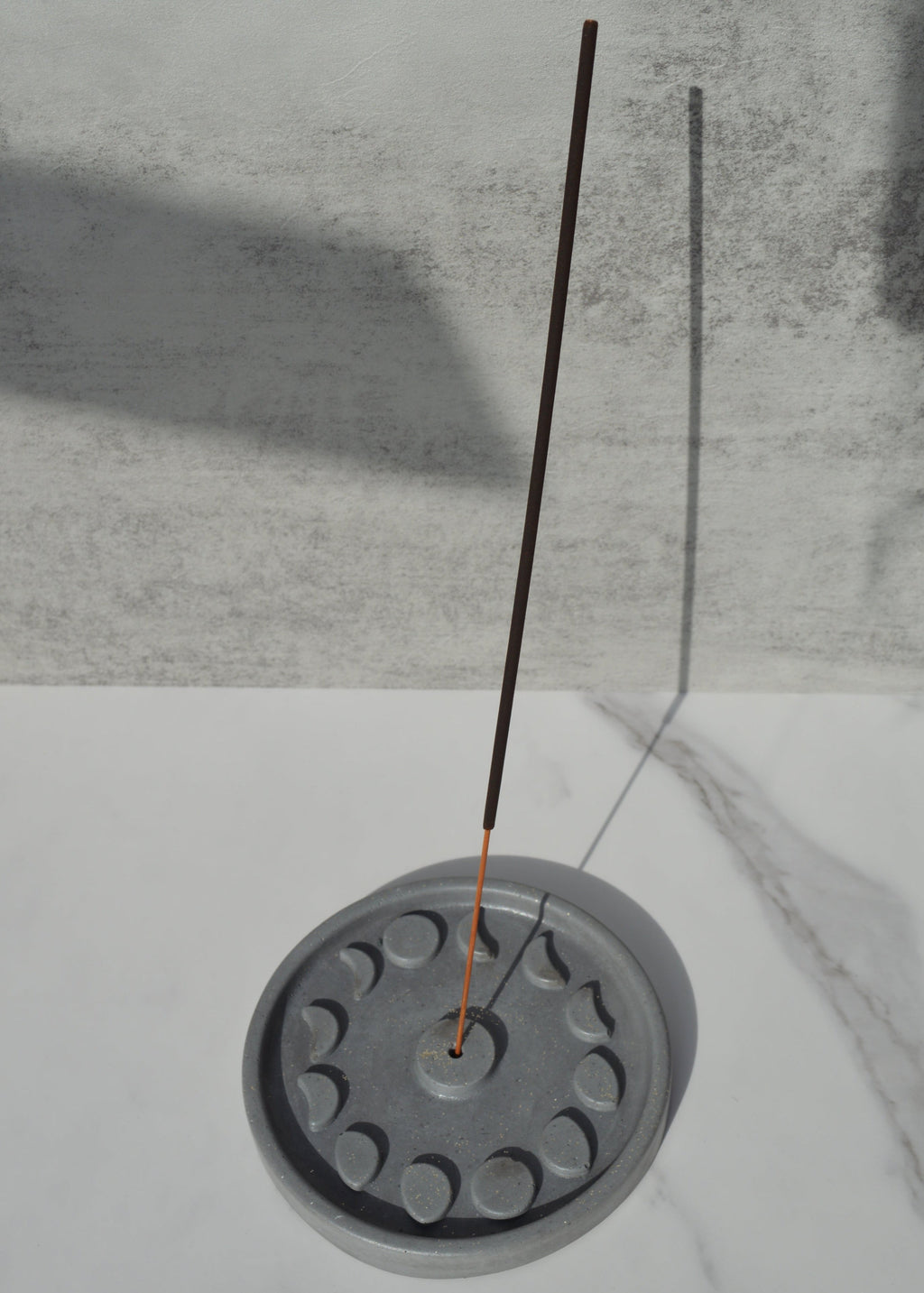 Moon Phase Concrete Incense Holder
