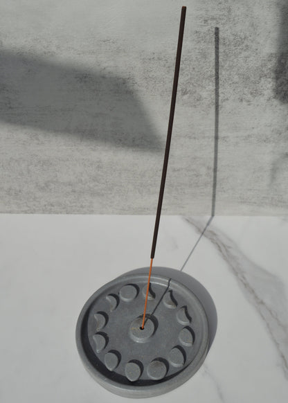 Moon Phase Concrete Incense Holder