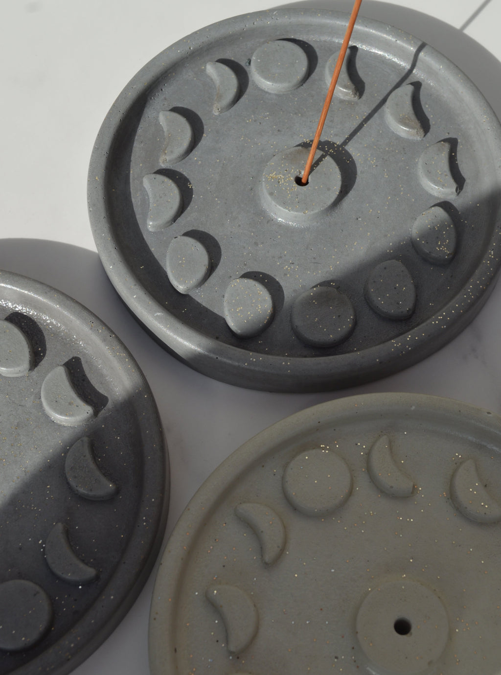 Moon Phase Concrete Incense Holder
