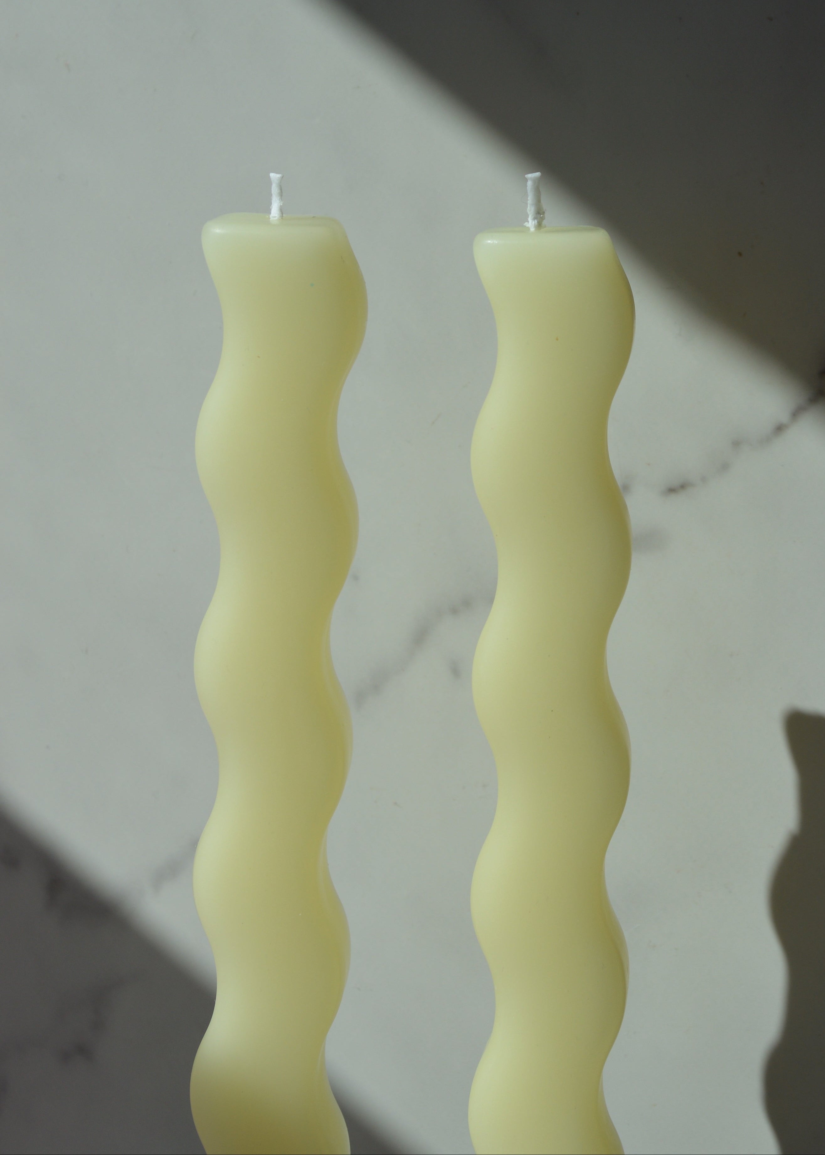 Wavy Beeswax Candlesticks - Set of 2
