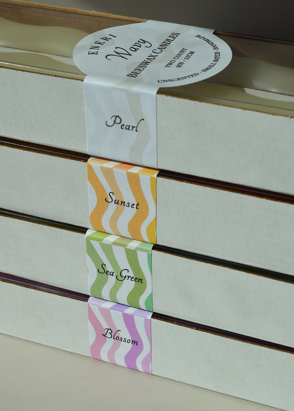 Wavy Beeswax Candlesticks - Set of 2