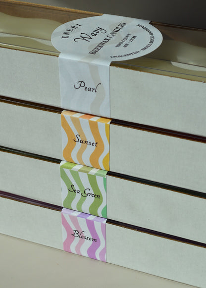 Wavy Beeswax Candlesticks - Set of 2