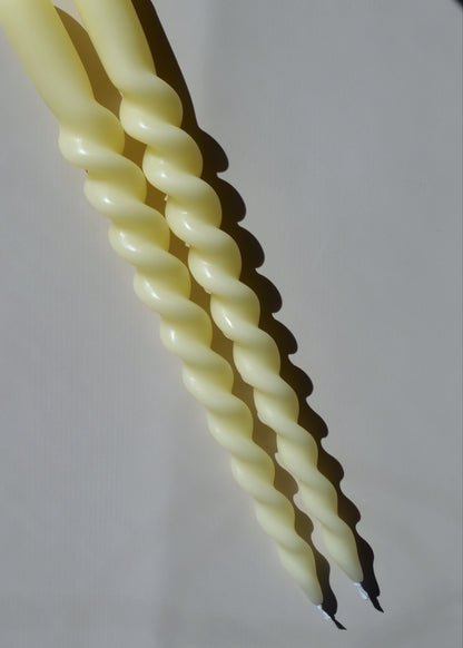 Spiral Beeswax Candlesticks - Set of 2