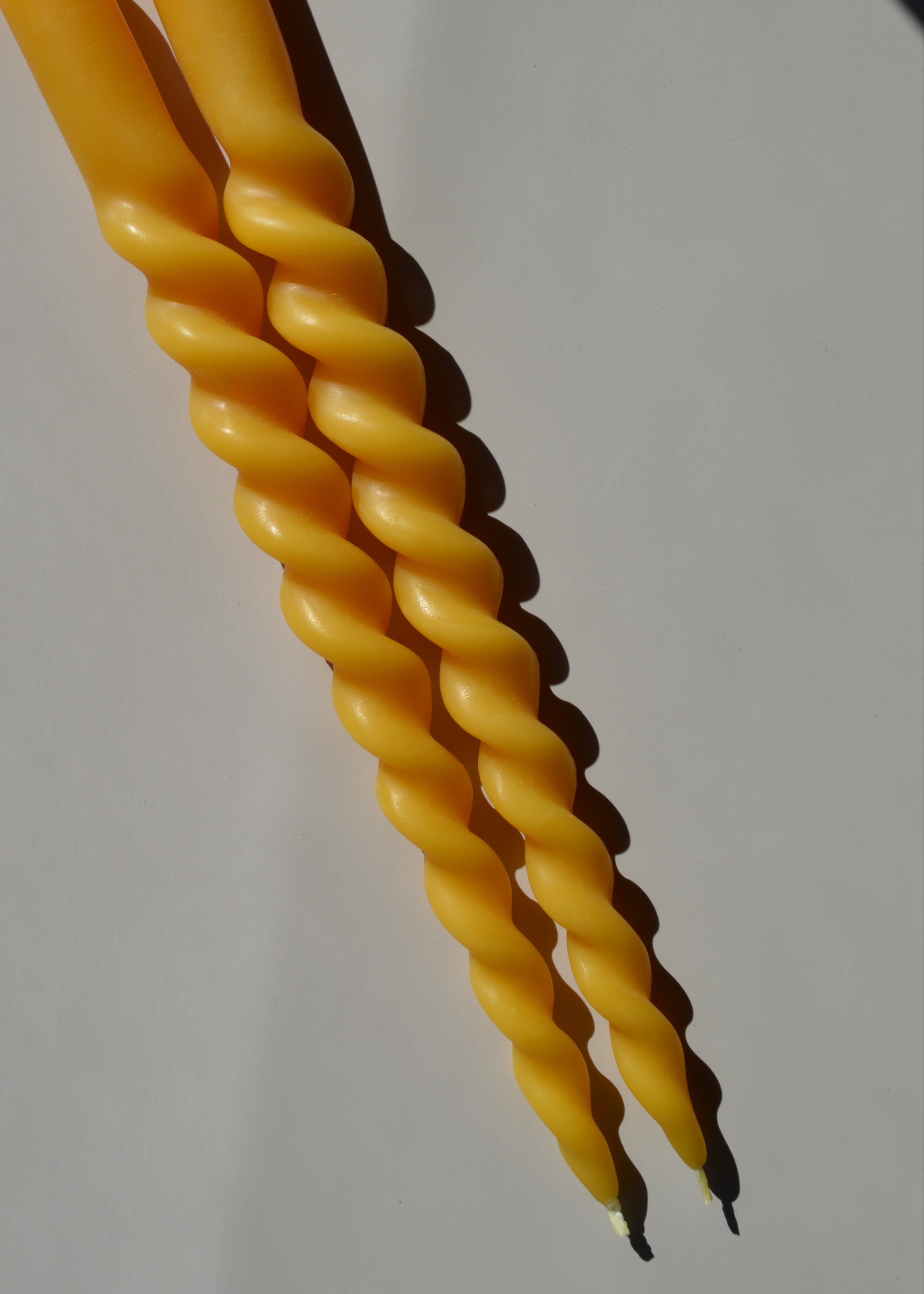 Spiral Beeswax Candlesticks - Set of 2
