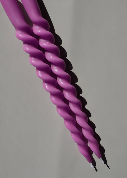 Spiral Beeswax Candlesticks - Set of 2
