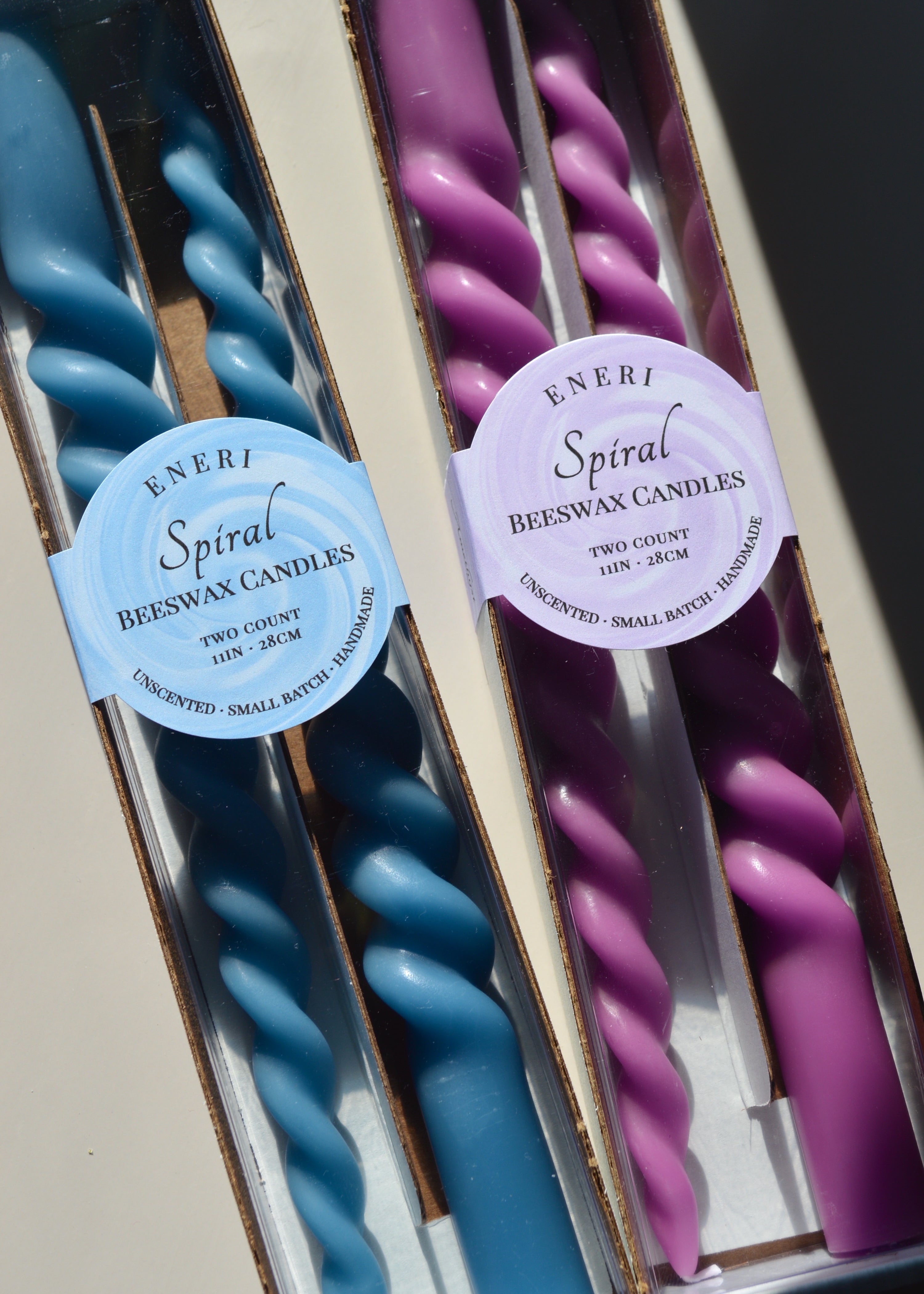 Spiral Beeswax Candlesticks - Set of 2