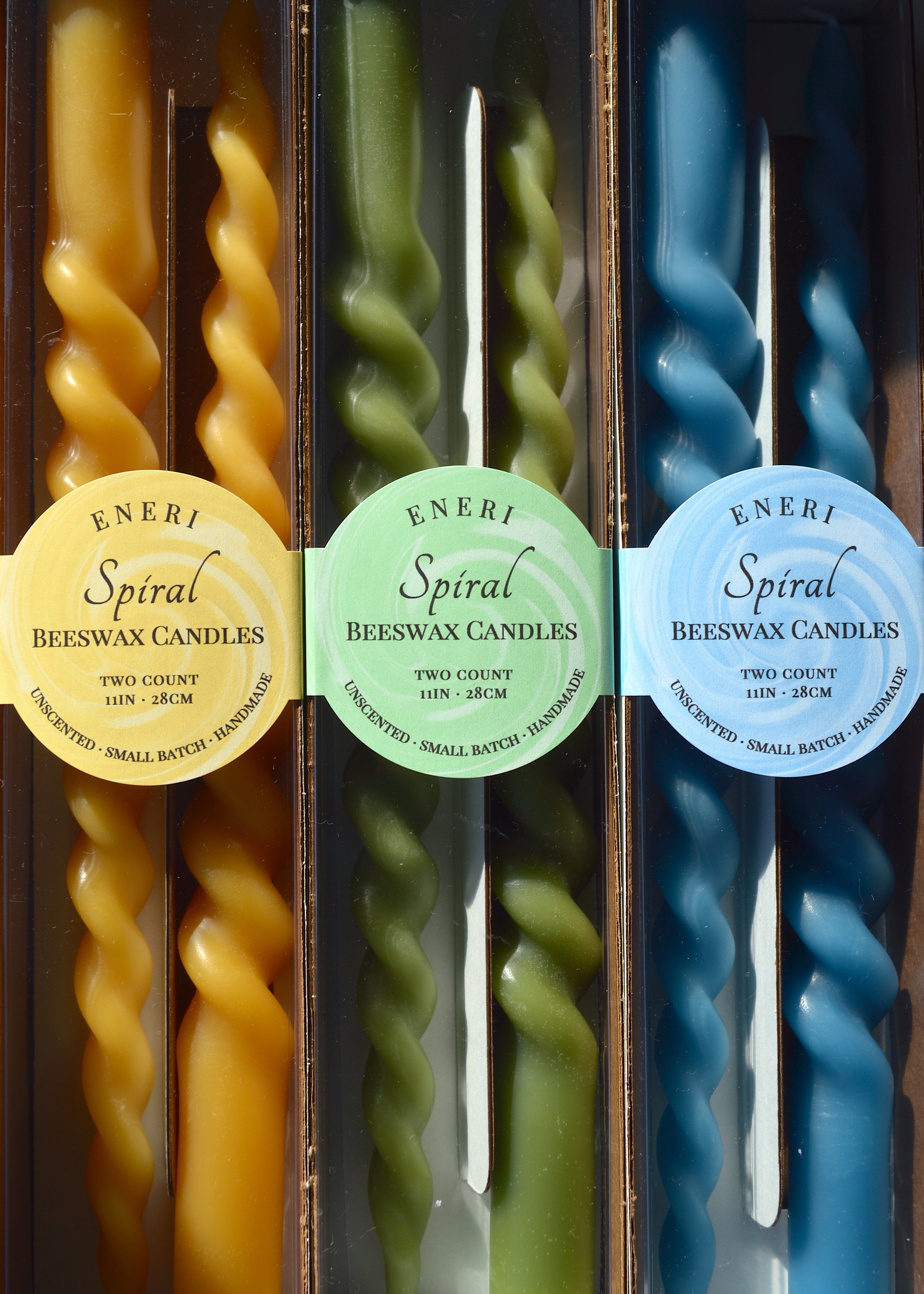 Spiral Beeswax Candlesticks - Set of 2