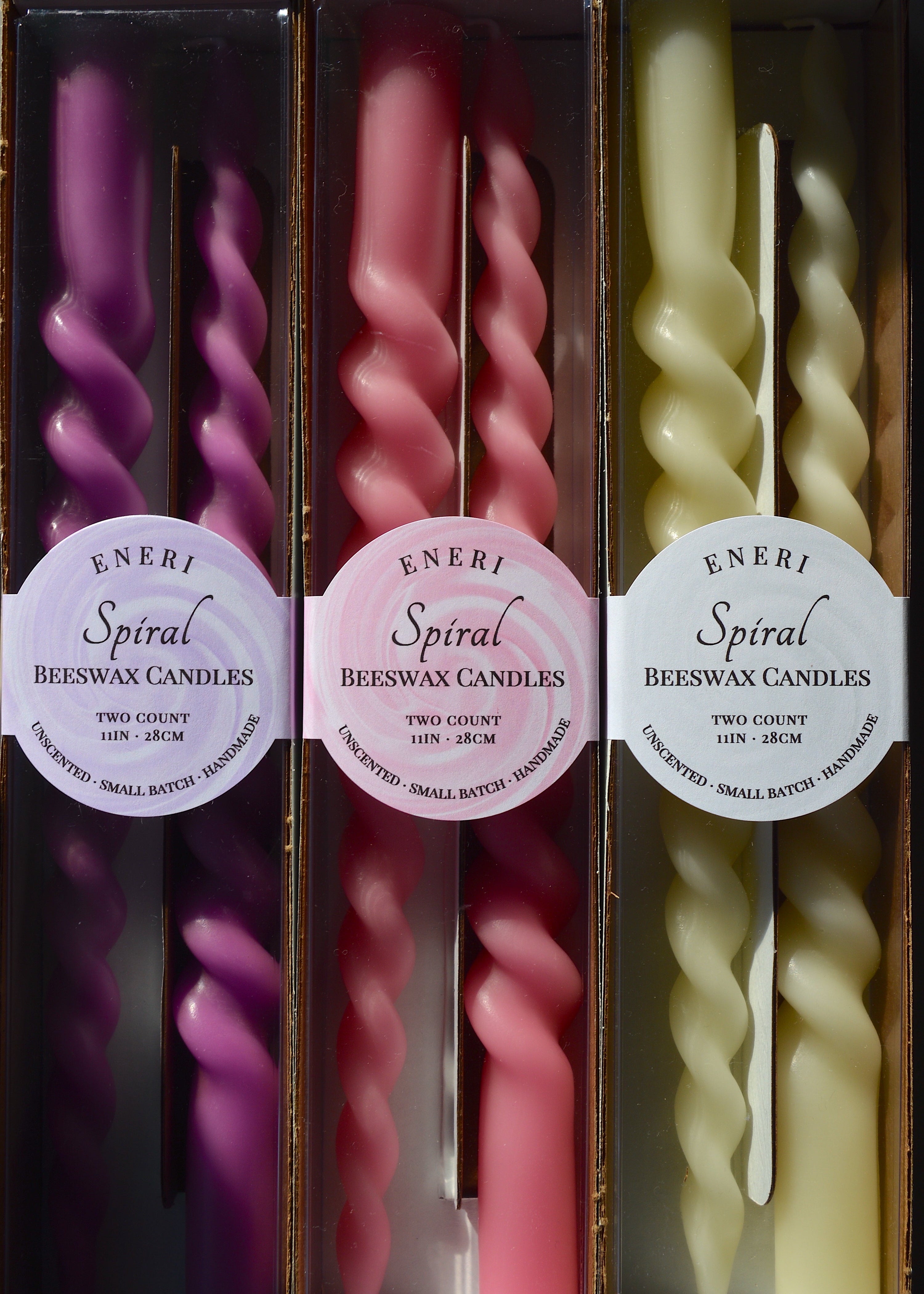 Spiral Beeswax Candlesticks - Set of 2