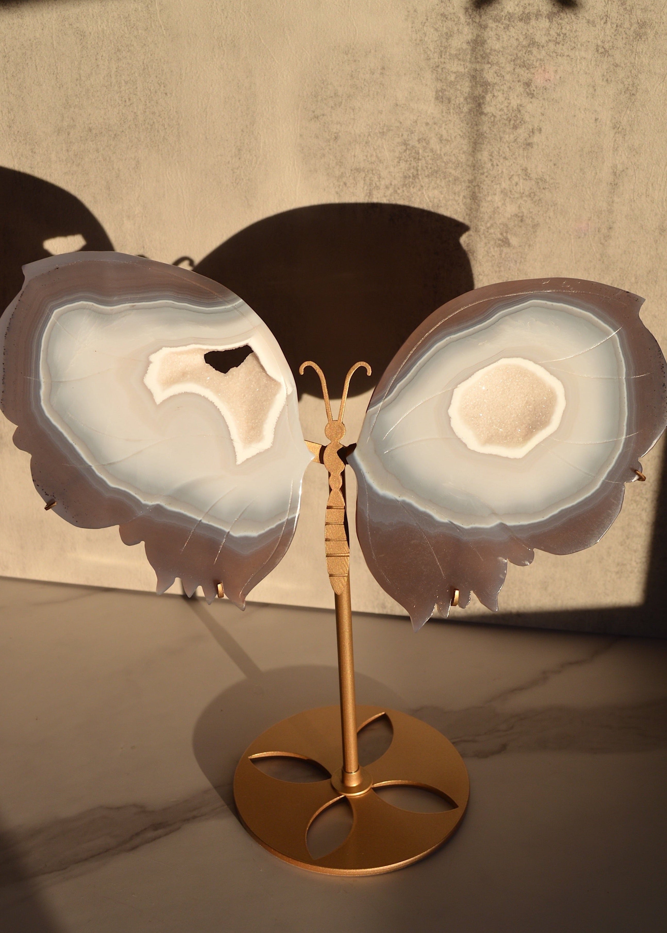 Druzy Agate Butterfly Wings