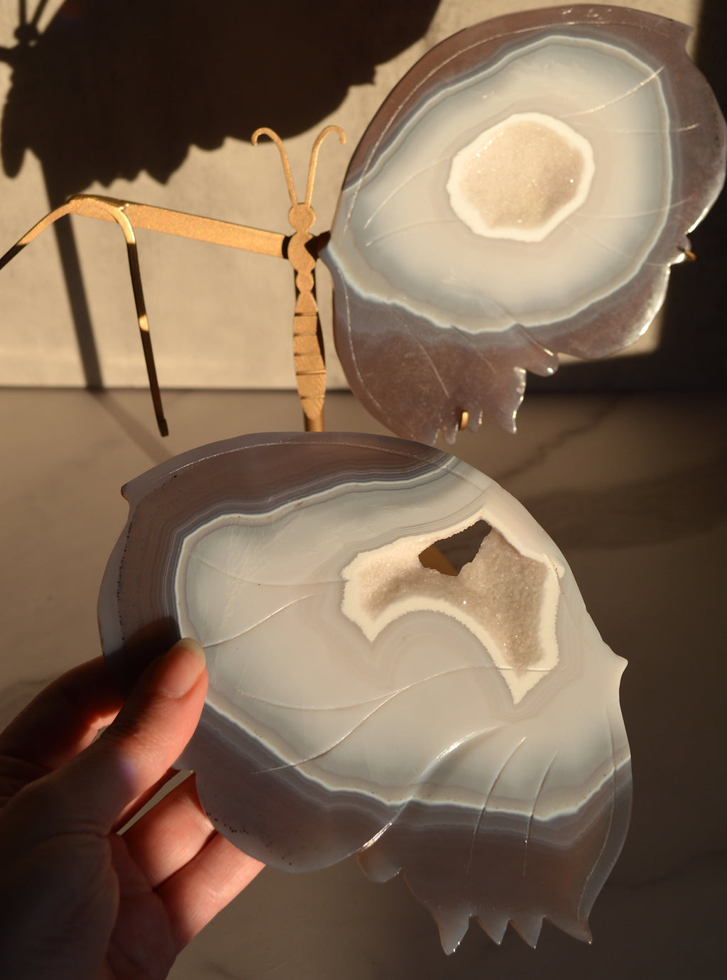 Druzy Agate Butterfly Wings