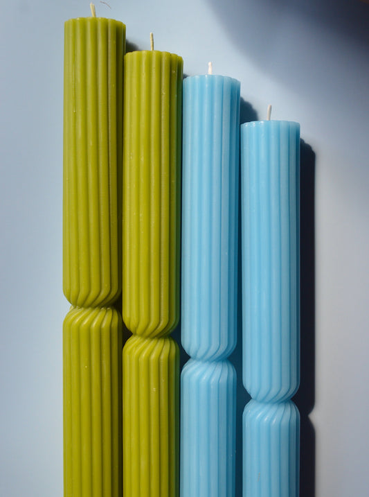 Pillar Style Beeswax Candlesticks - 2 Pack