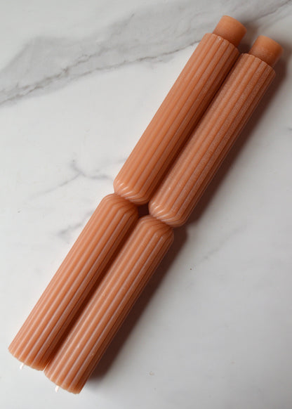 Pillar Beeswax Candlesticks - Set of 2