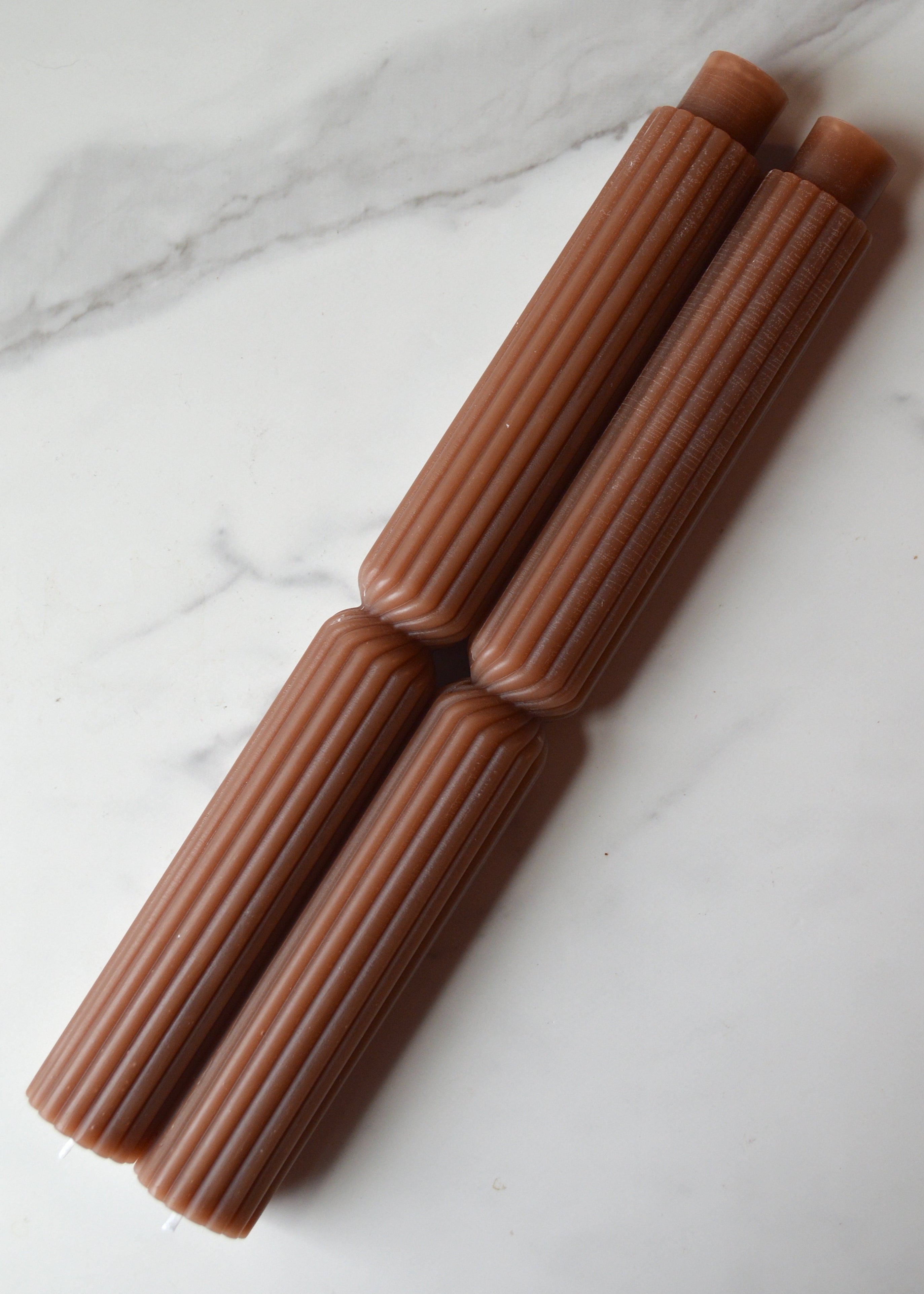 Pillar Beeswax Candlesticks - Set of 2