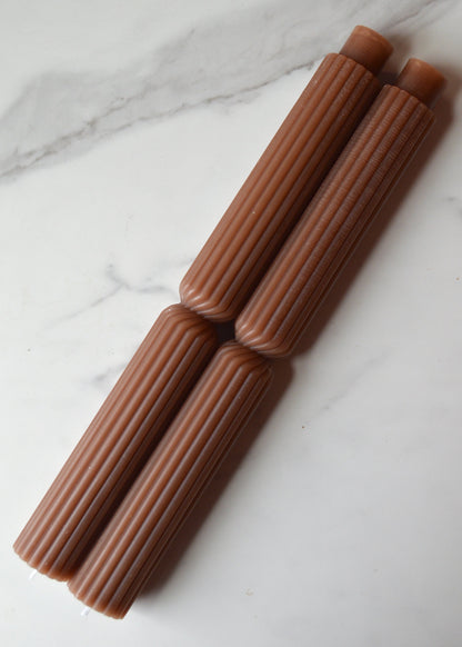 Pillar Beeswax Candlesticks - Set of 2