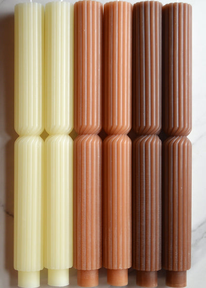 Pillar Beeswax Candlesticks - Set of 2