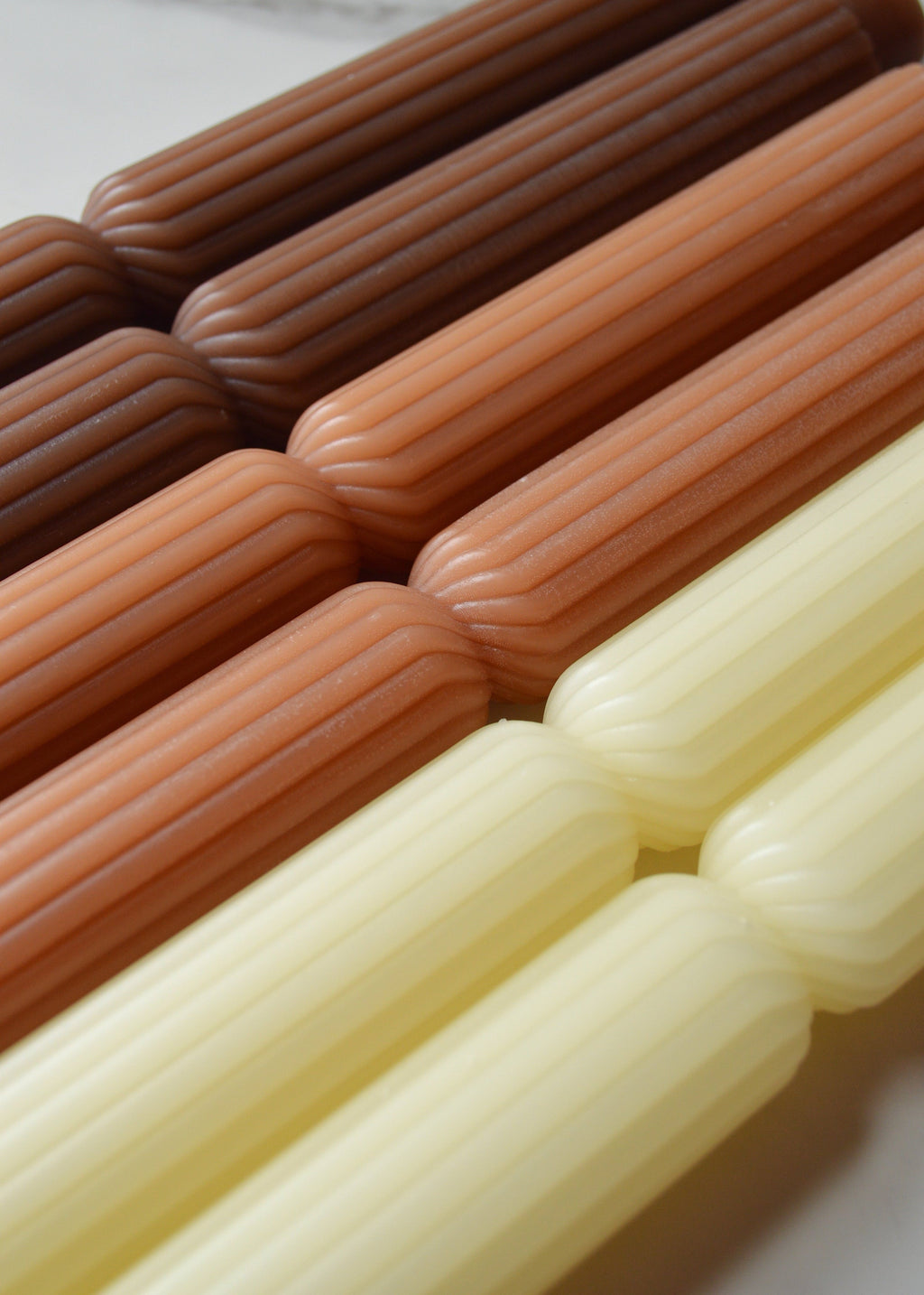 Pillar Beeswax Candlesticks - Set of 2