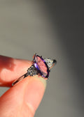 Amethyst Faceted Sterling Silver Ring