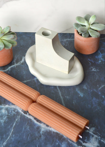 Angular Concrete Candlestick Holder