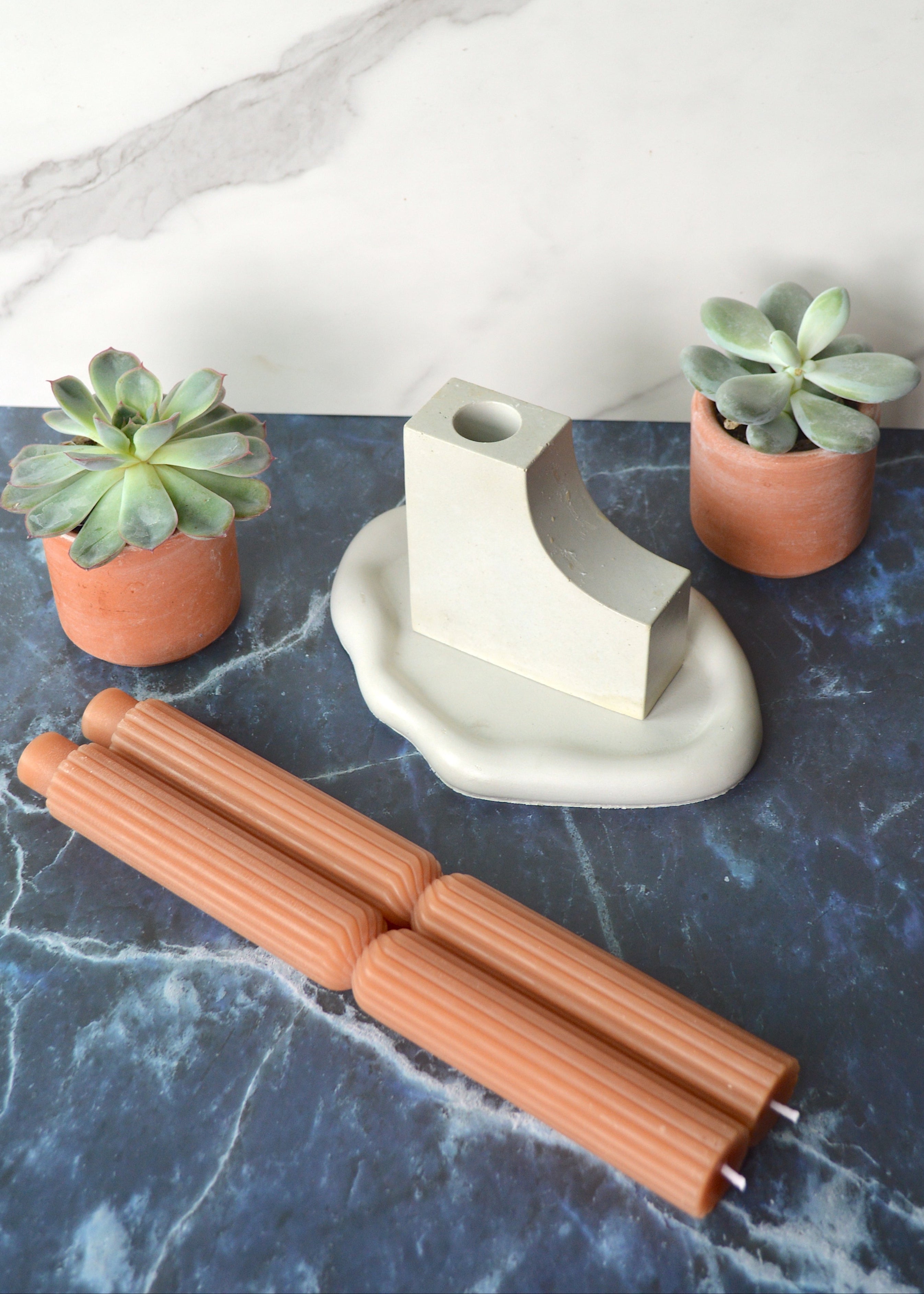 Pillar Beeswax Candlesticks - Set of 2