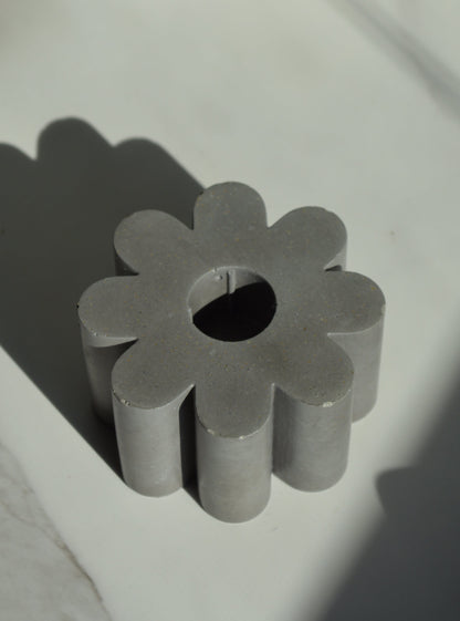 Flower Concrete Candlestick Holder
