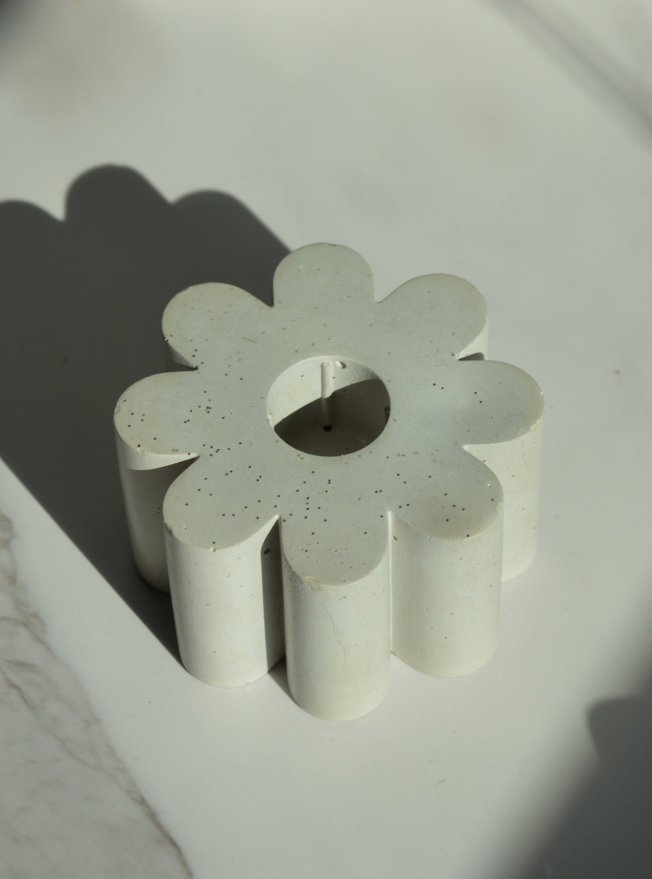 Flower Concrete Candlestick Holder