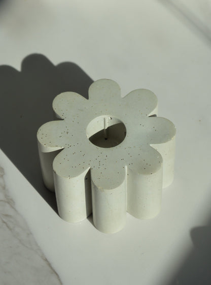 Flower Concrete Candlestick Holder