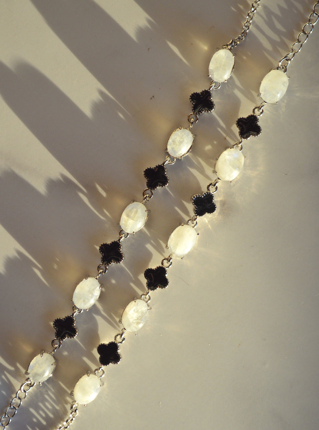 Moonstone Four Leaf Clover Bracelet