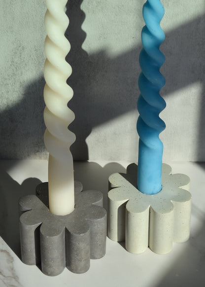 Flower Concrete Candlestick Holder