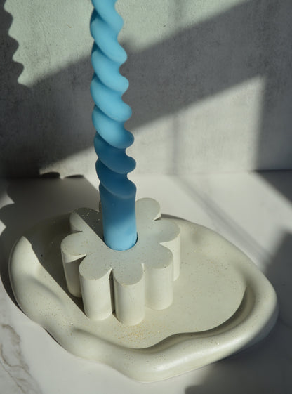 Flower Concrete Candlestick Holder
