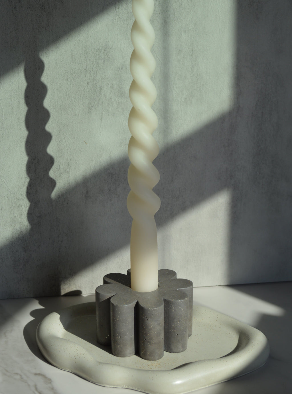 Flower Concrete Candlestick Holder
