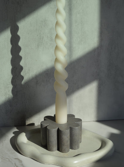Flower Concrete Candlestick Holder