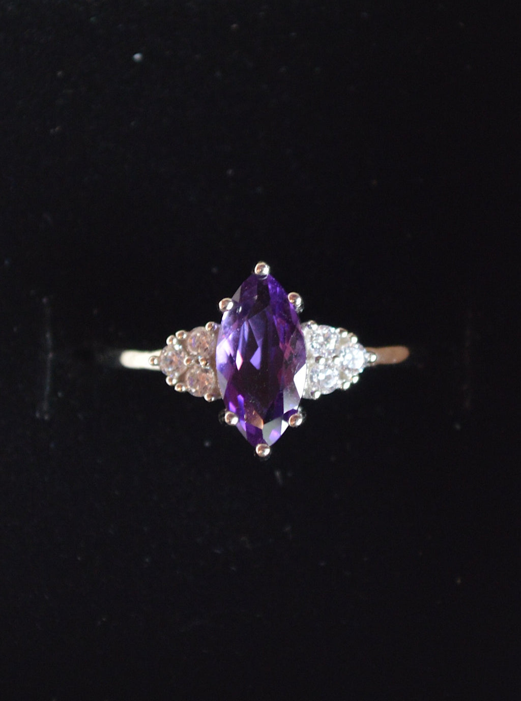 Amethyst Faceted Sterling Silver Ring