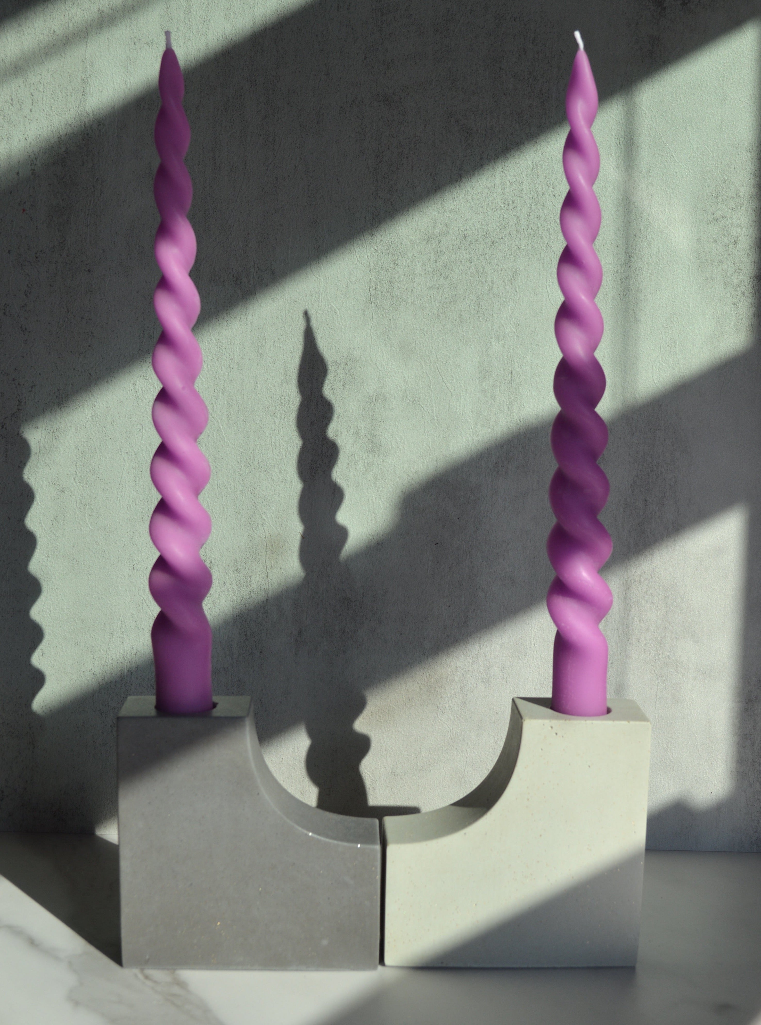 Angular Concrete Candlestick Holder