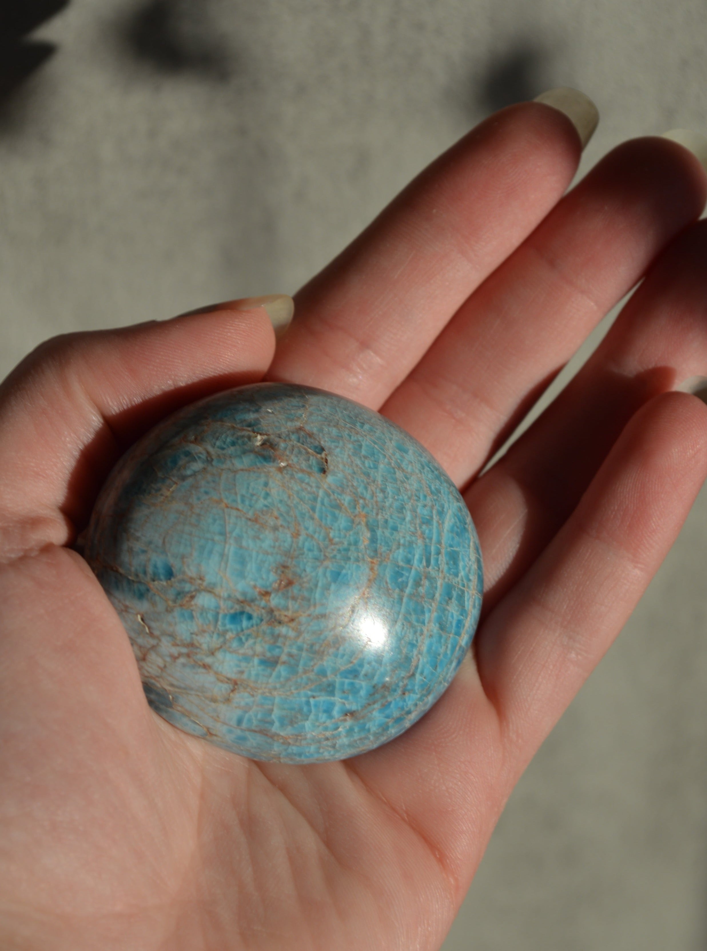 Blue Apatite Palm Stone