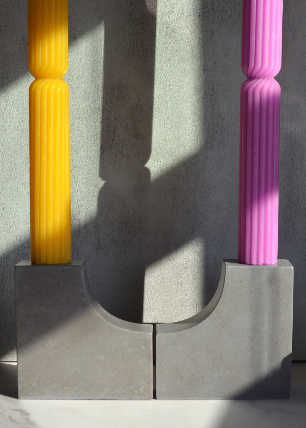 Angular Concrete Candlestick Holder