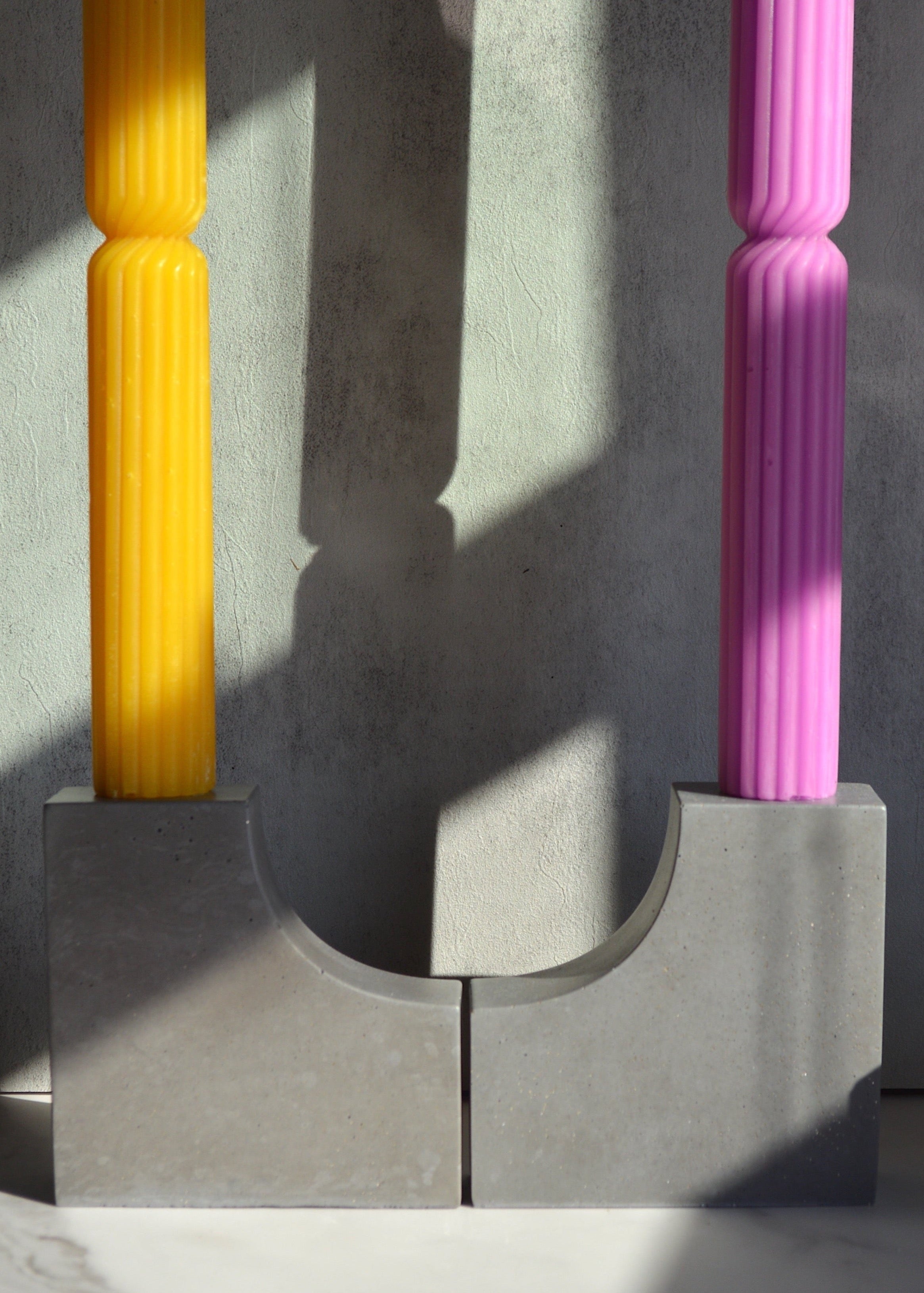 Angular Concrete Candlestick Holder