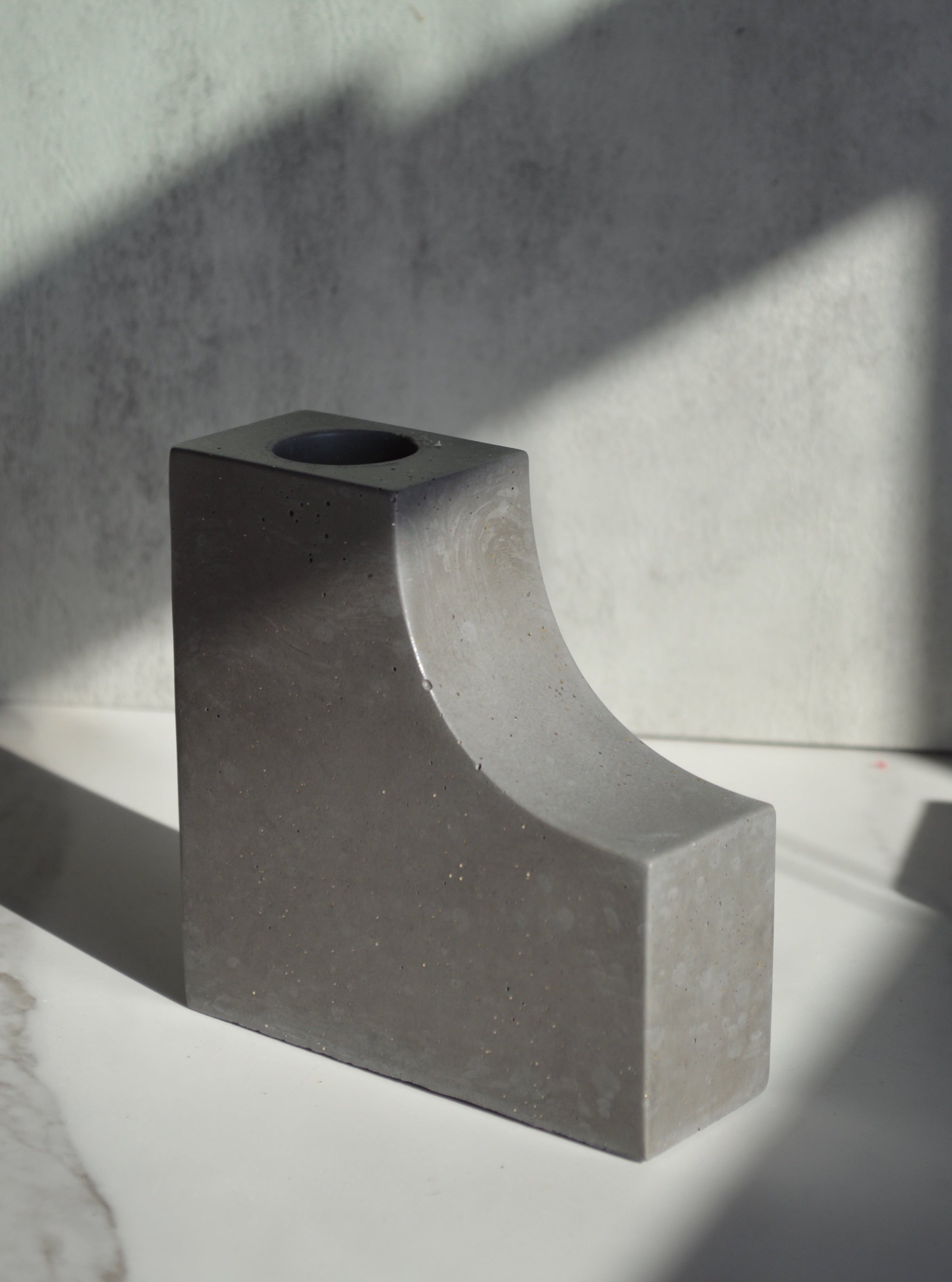 Angular Concrete Candlestick Holder